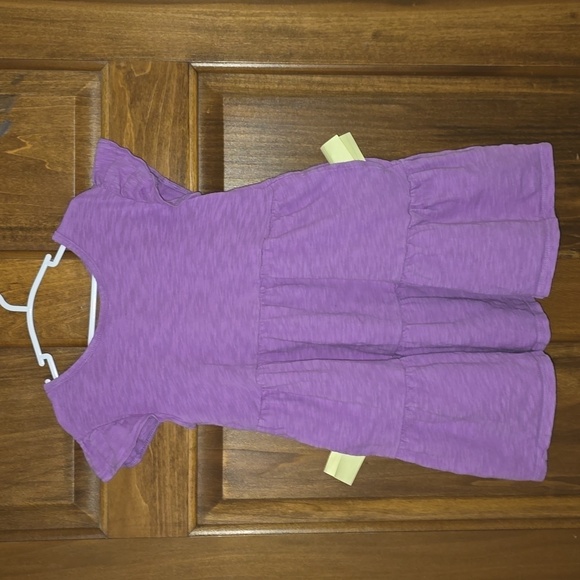 Cat&Jack: ABSOLUTELY ADORABLE 💜Dress w/Keyhole Back/Bow, Flutter Sleeve,XS(4/5) - Picture 4 of 8